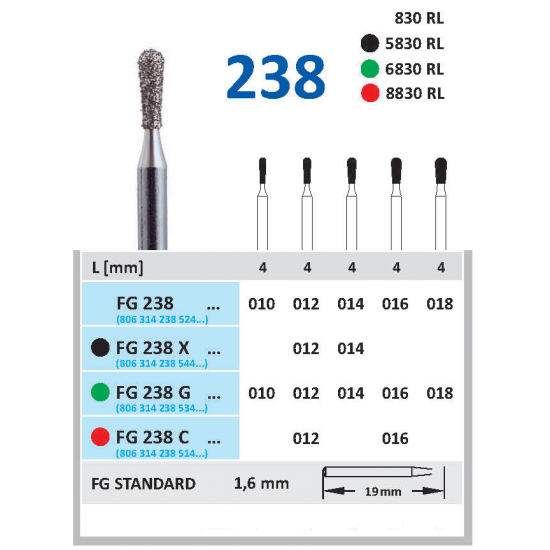 Diamond burs -238